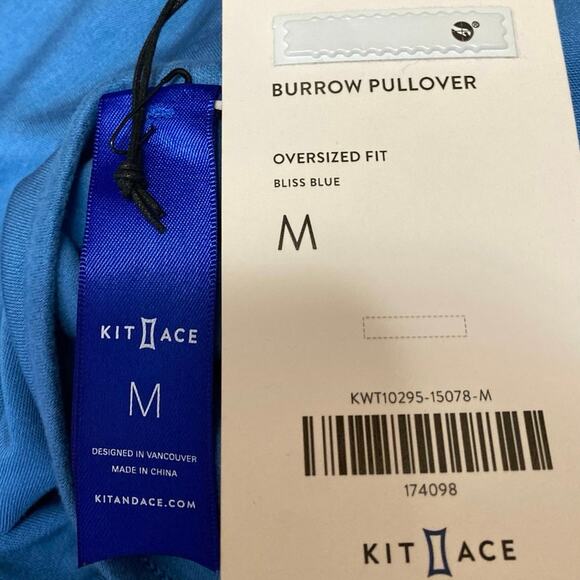 NEW Kit and Ace Burrow Blue Wool Long Sleeve Boat Neck Oversized Sweater Top M - Picture 3 of 4